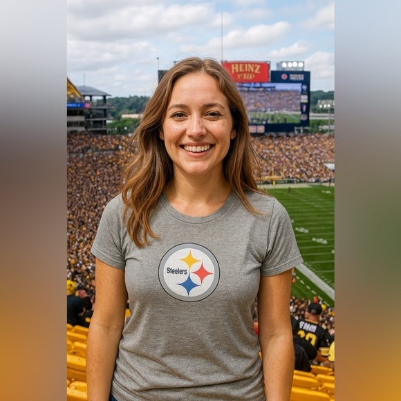 Pittsburgh Steelers Nike NFL Women’s Gray Size Large Dry-Fit Short-Sleeve Tshirt - Picture 2 of 3